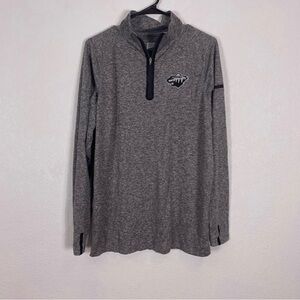 Pennant Heathered Grey Minnesota Wild Hockey Quarter Zip Pullover Jacket